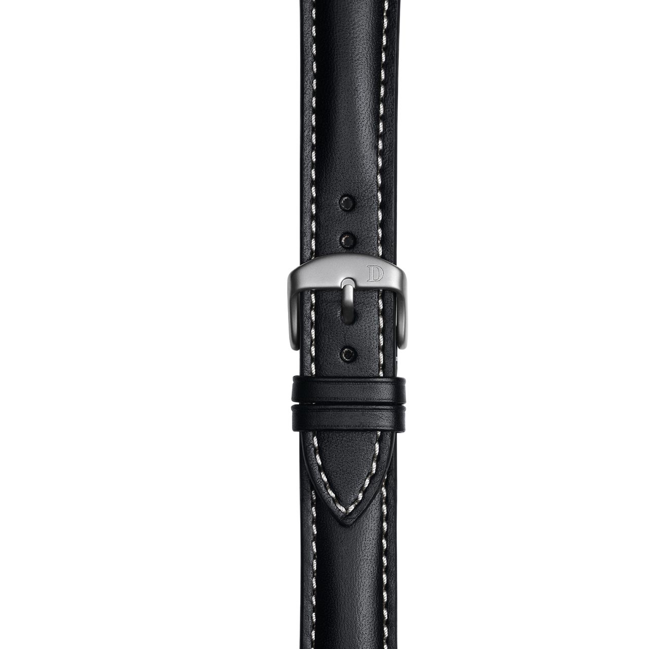 Black Leather Strap with Single Stitching