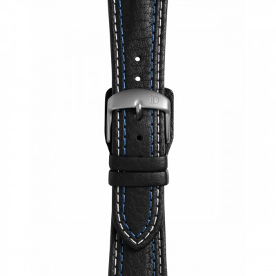 Black Leather Strap with Double Stitching